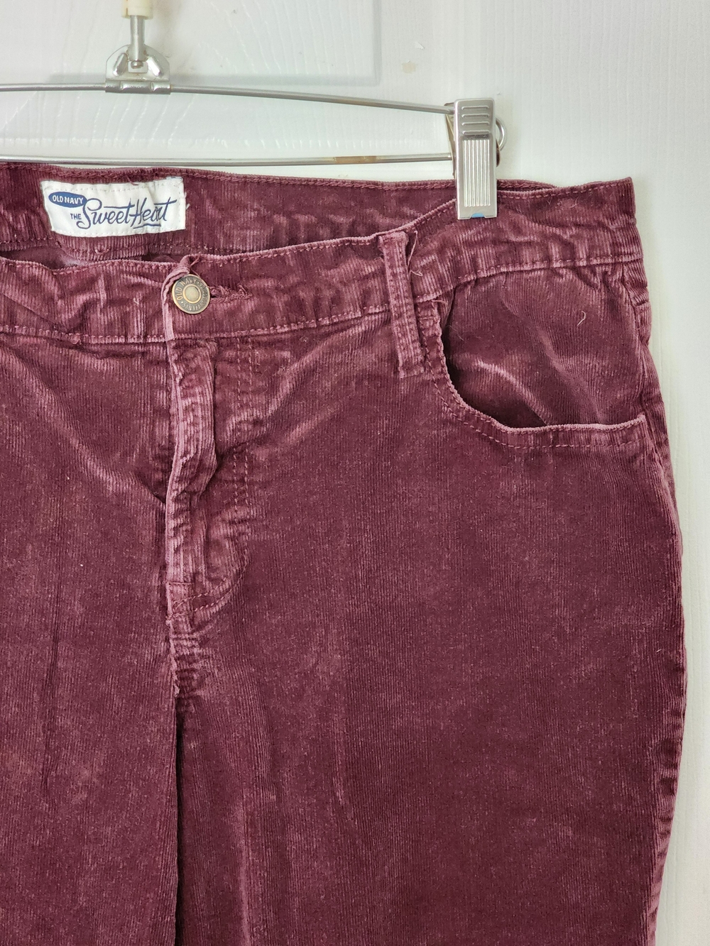 Old Navy Maroon Corduroy Boot Cut Pants 12 LONG - Picture 7 of 13